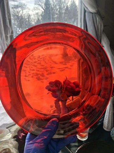 5 Vintage Anchor Hocking Royal Ruby Red Dinner Plates 10"