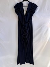 Jewel x Badgley Mischka Navy Jersey Ruched Gown Size 14 minor fabric pull