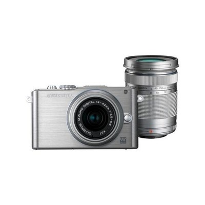 Excellent Condition OLYMPUS PEN Lite E PL3 Double Zoom Kit Silver