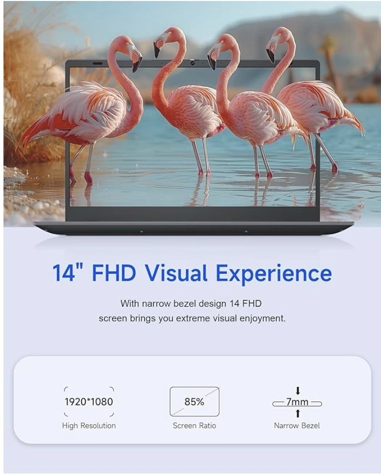 14 Inch, 8GB RAM, 512GB STORAGE, N4020 Quad-core Processor, Full Size Keyboard - Image 2 of 4