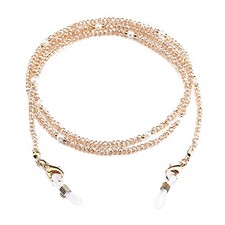 Mask Lanyard Eyeglasses Chain Healing Crystal Beaded Sunglasses Chains Yellow