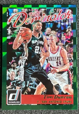 2015-16 Donruss Basketball ELITE DOMINATOR GREEN / 999 TIM DUNCAN #3 MINT