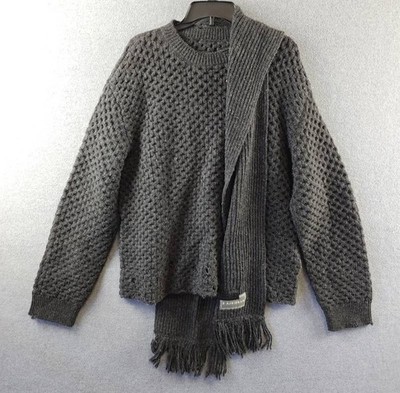 MM6 Maison Margiela Wool Blend Sweater w/ Integrated Scarf S Dark
