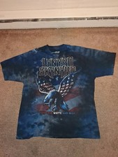 Liquid Blue x Lynyrd Skynyrd T-Shirt XL Blue/Black Tie Dye Tee Eagle and Flag