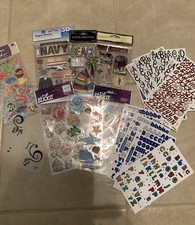 Assorted Scrap Book Stickers NEW in Package  OPENED Packages Lot Of 19 Sheets