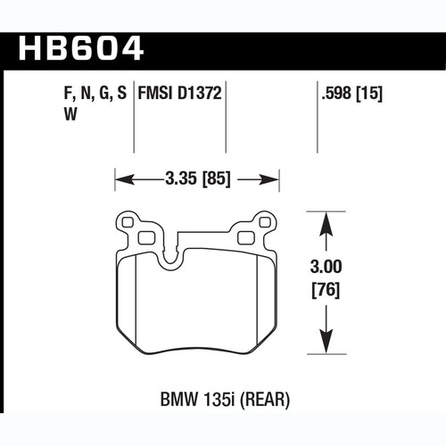 Hawk HB604W.598 Disc Brake Pad - Picture 2 of 10