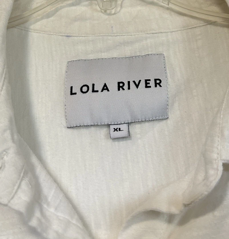 Camisa Top Lola River Mujer XL Blanca Manga Larga Con Botones Foto 2 de 4