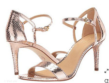 Michael Kors Simone Mid Heel Sandal Rose Gold Size 7.5