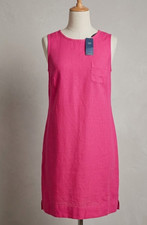 M&S Collection Summer Dress Sleeveless Shift Hot Pink Linen Blend Women’s UK14