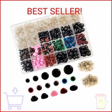 FEMBW 600PCS Safety Eyes and Noses with Washers for Stuffed Animal Amigurumi Dol