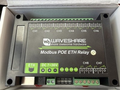 Waveshare Industrial 8-Channel Ethernet Relay Module Modbus POE ETH Relay