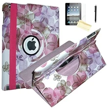 JYtrend Case Compatible with iPad Pro 10.5 (2017 Model), Rotating Pinck Flower
