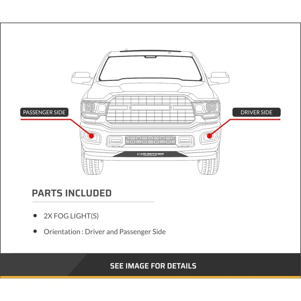 For Chevy S10 Blazer Fog Light 1983-1994 Driver and Passenger Side Pair/Set - Image 4 of 4