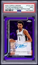 2025 Topps Chrome Victor Wembanyama Purple Refractor Auto /75 PSA 9 Spurs