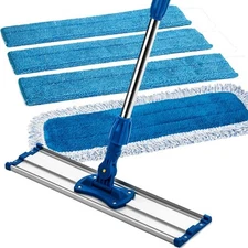 Professional Microfiber Mop with Stainless Handle and Wet Dust Pads