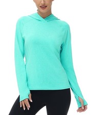 Women's UPF 50 Sun Hoodie, Long Sleeve SPF Swim Rash Guard, Lightweight UV P...