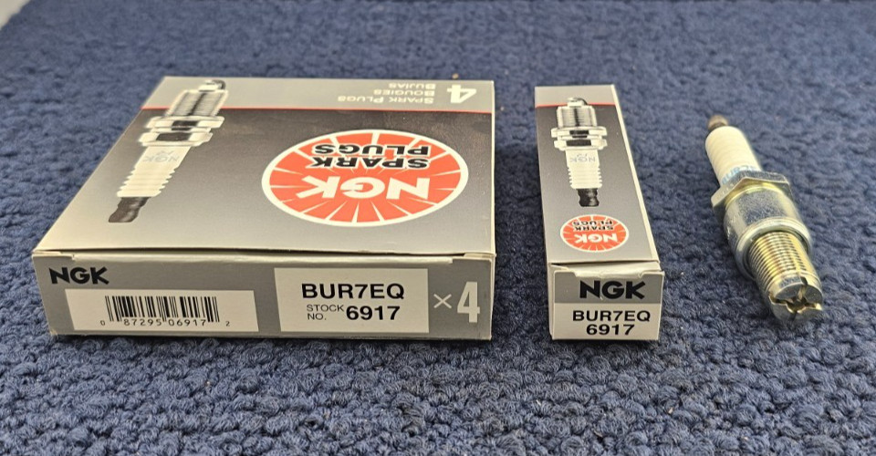 QTY 4 NGK 6917 BUR7EQ Spark Plug Fits Fits 1986-1995 Mazda RX7