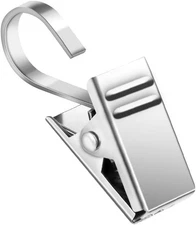 Teenitor 25 Pack Curtain Clips for Hanging Curtain Hooks, Stainless Steel Curtai