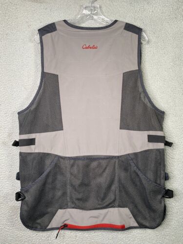 Cabelas New Era Shooting Vest Mens Large Gray Full Zip Mesh Outdoors Hunting - Picture 4 of 15