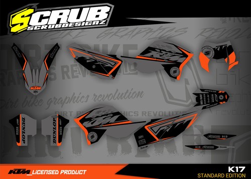 KTM Dekor EXC 125 200 250 300 400 450 530R 2008 2009 2010 2011 Aufkleber SCRUB - Bild 1 von 15