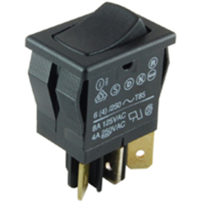 NTE Electronics 54-077 ROCKER SWITCH 8A 125VAC SNAP-IN .187'' CONNECT TERMINALS