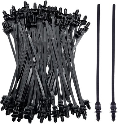 80 Pack Nylon Push Mount Cable Zip Tie, 8.3''x0.18'' Heavy Duty 80pcs 