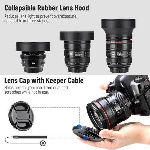 49mm-82mm Lens Filter 13 in 1 Kit: UV,CPL,FLD,ND2,ND4,ND8,Lens Hood and Lens USA - Picture 7 of 18