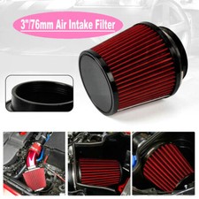New 3 Inch 76mm High Flow Inlet Cold Air Intake Cone Replacement Dry Air Filter