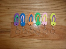 BNWOT Rubber Flip Flop With Metal Keychain Multiple Colors