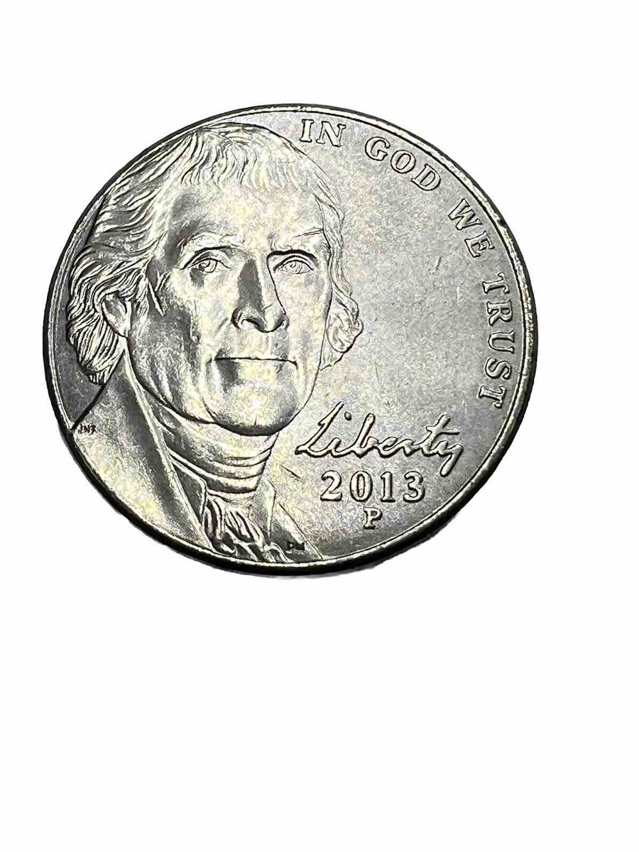 2013 P Jefferson nickel ERROR CUT IN JEFFERSON FRONT HEAD AND FACE