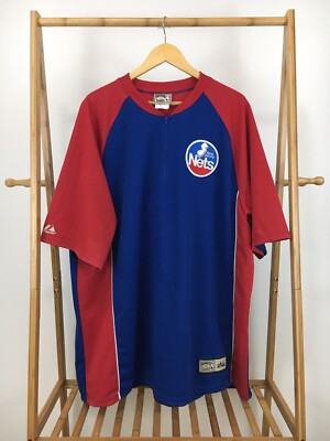 VTG Hardwood Classics Majestic New Jersey Nets Zip Warm Up