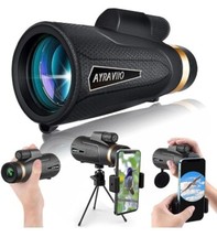 12 60 Monocular Telescope with Smartphone Holder Upgraded Tripod, High Powered