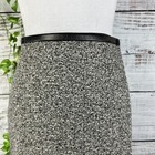 Worth Skirt size 4 Black Gray Wool Tweed Wrap Knee Faux Leather Career Modest — photo 6