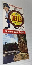 Wisconsin Dells Brochure Boat Tours Riverview Capt Seemore Foldout Poster VTG