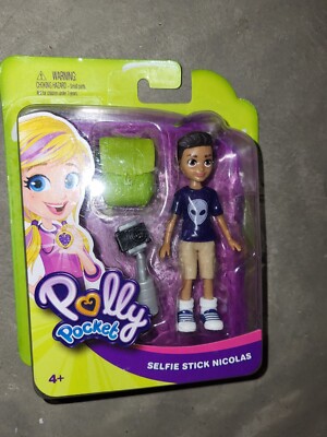 2018 Mattel Polly Pocket Selfie Stick Nicolas Figure New & Sealed