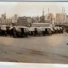c1950s Tokyo Japan Downtown Snapshot Real Photo 3 Wheel Car Advertising Sign C54