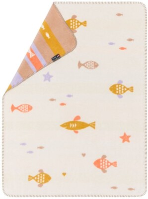 David Fussenegger Babydecke Mila 'Fische' 75 x 100 cm Rohweiß 0252/60