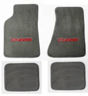 NEW 1982 - 2002 Camaro Floor Mats Gray Carpet Embroidered Z28 Logo Red Set of 4