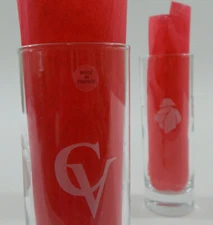 2 COURVOISIER COGNAC Etched CV & Napoleon TALL GLASSES Weighted Bottom 