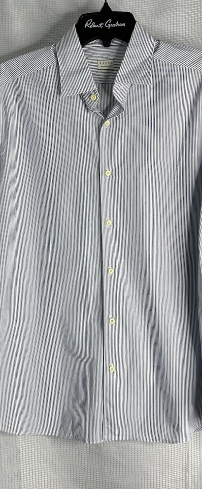 Camisa de vestir Xacus Evolution Fit Cotonificio Albini para hombre manga larga con botones 15 3/4 Foto 3 de 4