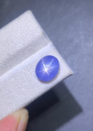 Unheated 9 Ct Natural Blue Star Sapphire Oval Gemstone Perfect 6 Ray Certified - Picture 3 of 5