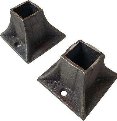 Anchor Shoes Pair - Cast Iron - Fits 1'' Square Tubing (2'' Deep)