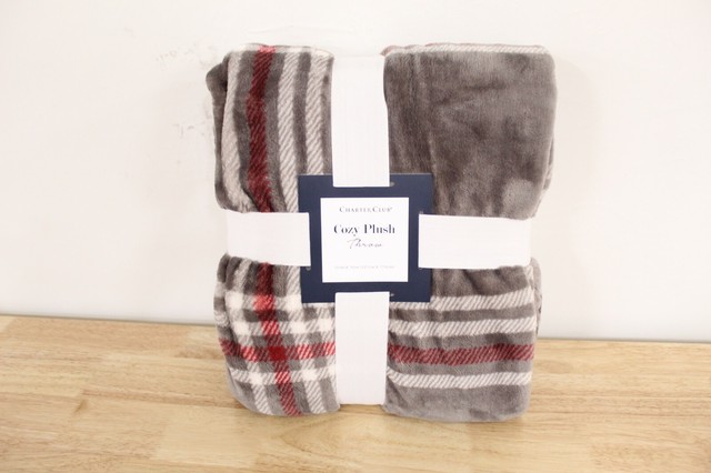 Charter Club Throw Blanket 50 X 70 Cozy Plush GREY D02003 EBay