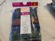 Wonder Nation Boxers Underwear Woven Boys M 8 5 Pack NEW E-2