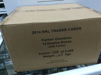 2014 ESP NRL TRADERS CARD TRADING CARD FACTORY CASE (36 PK x12 BOXES+ CASE CARD)
