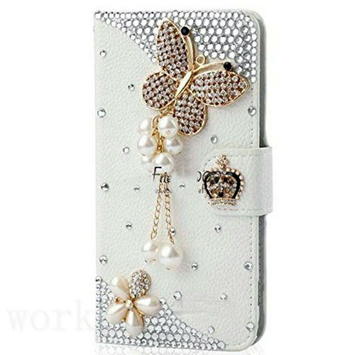 For Samsung S25 S24 S23 S22 S21 S20Ultra Luxury Crystal Flip Leather Wallet Case - Picture 10 of 19