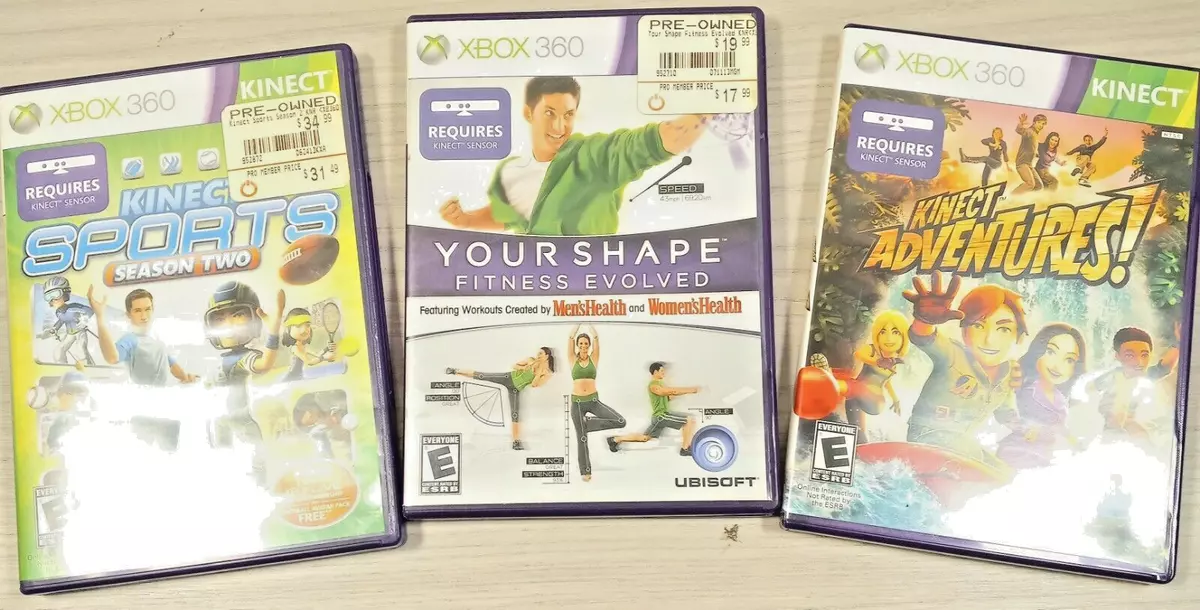 Lot of 4 Xbox 360 Kinect Games Adventures Your Shape Sports Kung