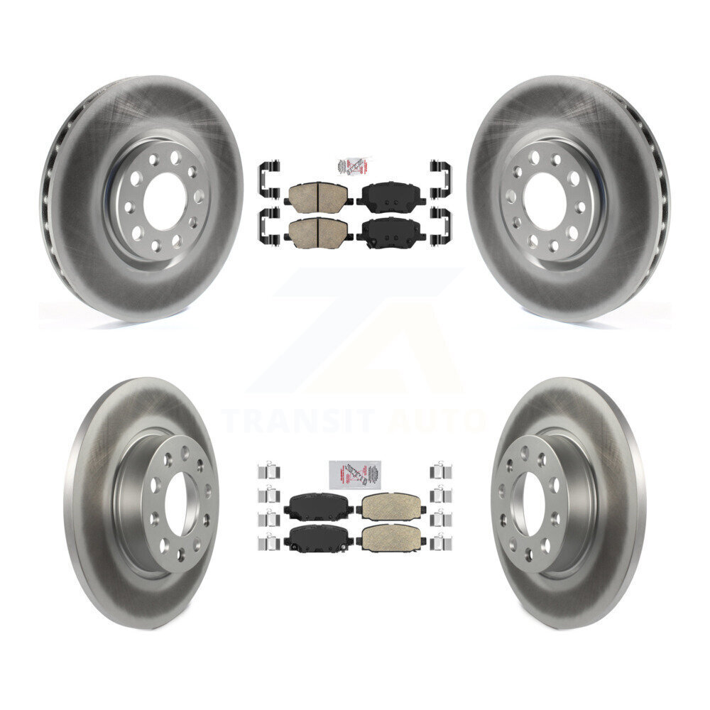 Jeep Compass Front Rear Ceramic Brake Pads Coated Rotors Kit