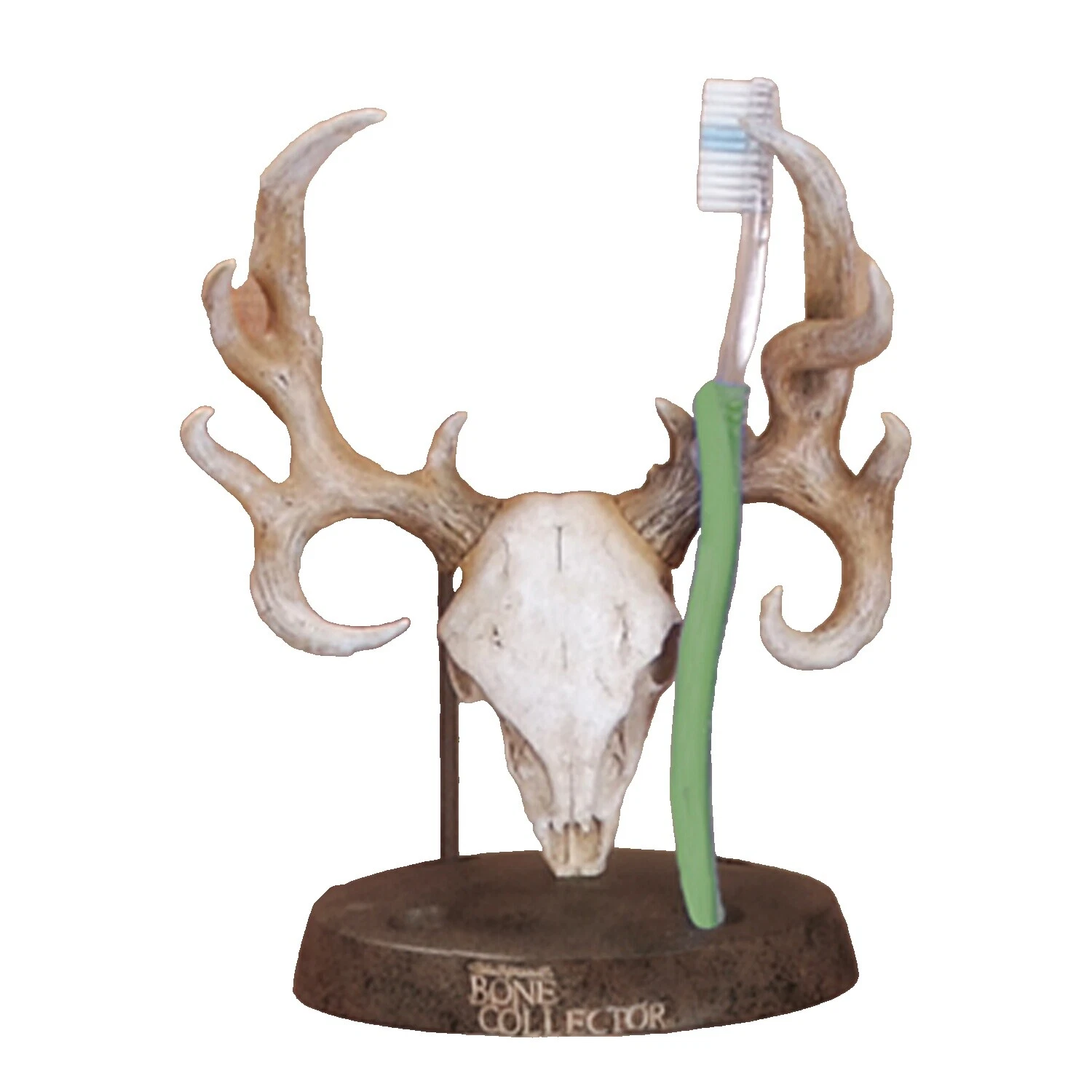 Vasos de baño de plástico marrón y Portacepillos