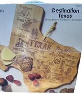 Destination Texas State Cutting and Serving Board Laser Etched (New in Box)